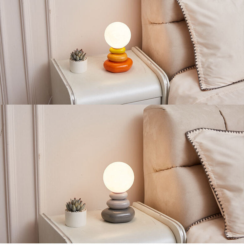 Stacked Stones Ball Table Lamp