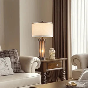 Farmhouse Bedside Table Lamp Set